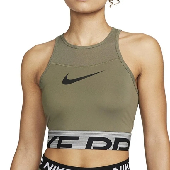 Nike pro women's dri fit crop tank top greene - Picture 3 of 5